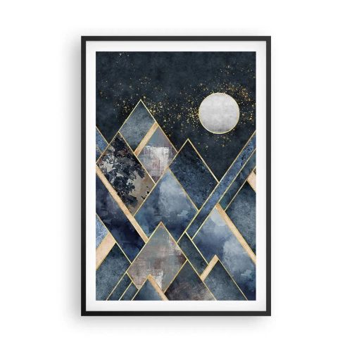 Plagát v čiernom ráme - Geometrická krajina - 61x91 cm