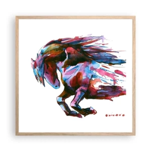 Plagát v ráme zo svetlého duba - Nadšenie - 60x60 cm
