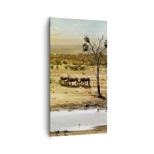 Obraz na plátne - „Z raja opäť pramenila rieka…“ - 65x120 cm