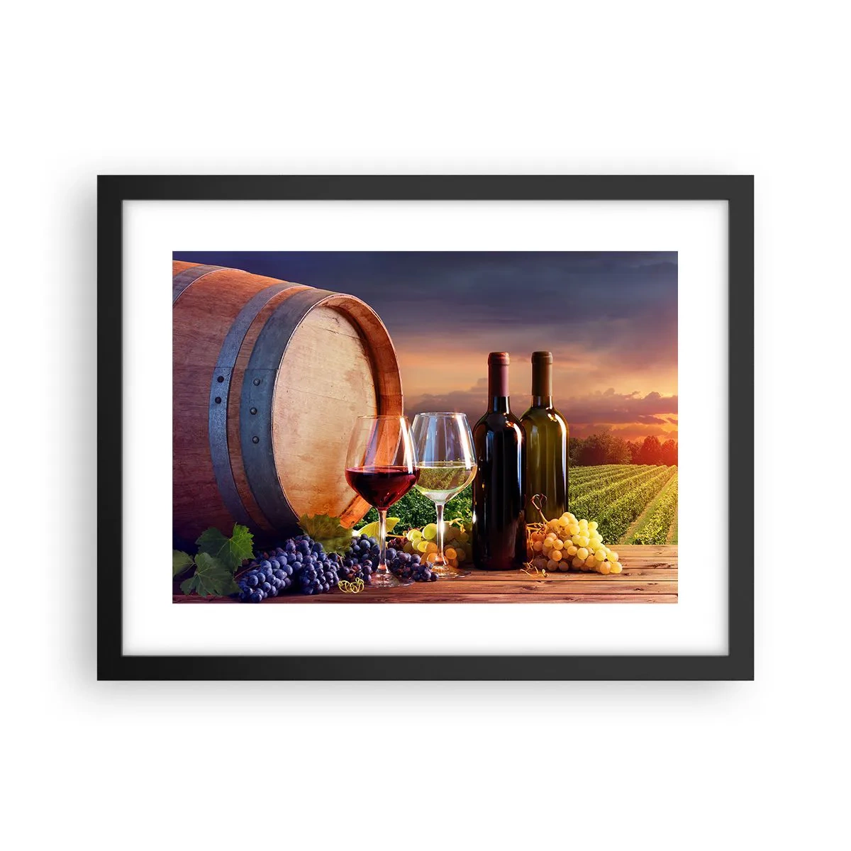 Plagát v čiernom ráme - Tu má život chuť - 40x30 cm