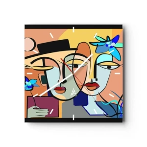 Nástenné hodiny - Picassovo randez vous - 30x30 cm