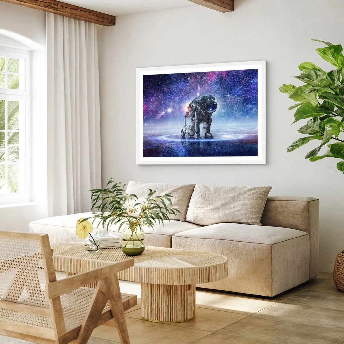 Plagát v bielom ráme - Hviezdne nebo nado mnou - 70x50 cm