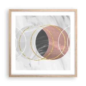 Plagát v ráme zo svetlého duba - Hudba sfér - 50x50 cm