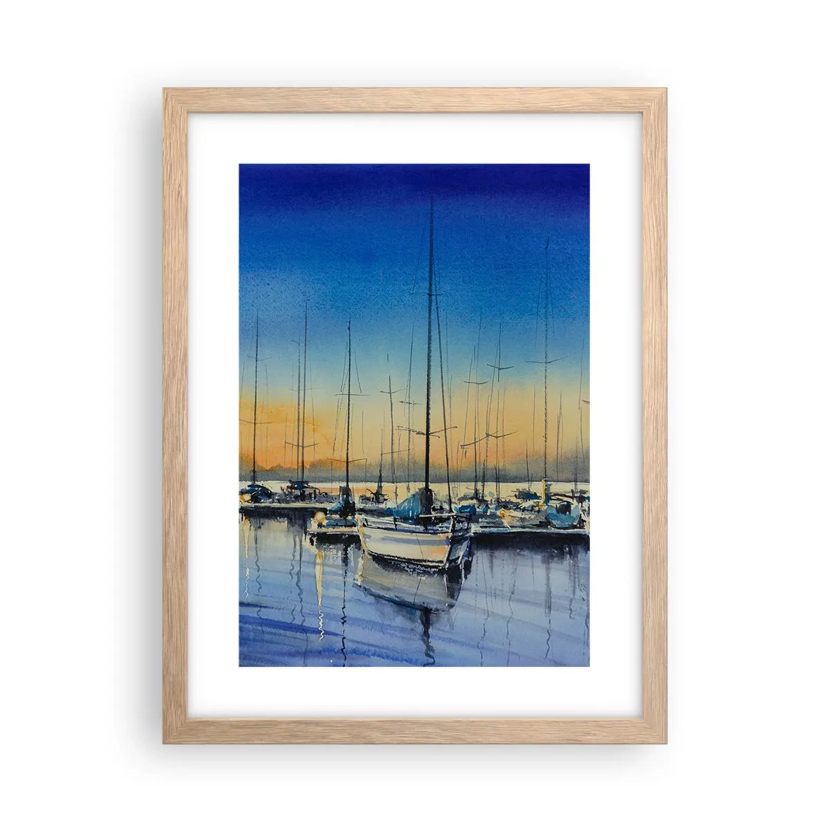 Plagát v ráme zo svetlého duba - Koniec dobrého dňa - 30x40 cm