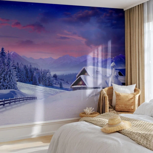 Fototapeta Premium Sand - Tichá noc - Krajina, Zima, Alpy - 100x70 cm