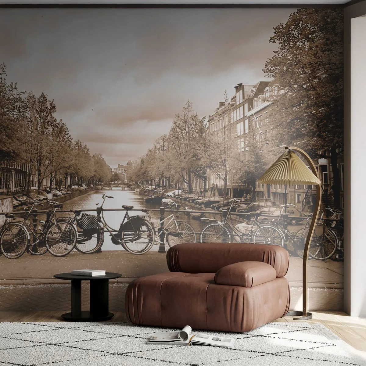 Fototapeta Premium Sand - Holandská atmosféra - Mesto, Amsterdam, Bicykel - 100x70 cm