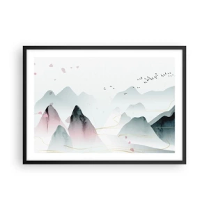 Plagát v čiernom ráme - Cez vrcholy - 70x50 cm