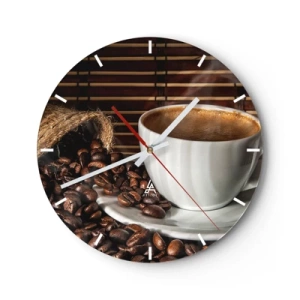 Nástenné hodiny - Čiernosť uhlia, priezračnosť jantáru - 40x40 cm