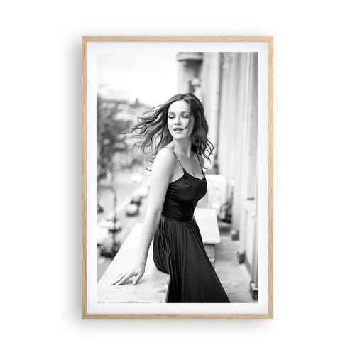 Plagát v ráme zo svetlého duba - Určite Parížanka - 61x91 cm