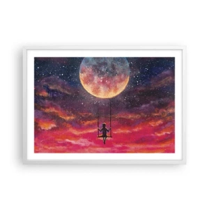 Plagát v bielom ráme - Stavať si vzdušné zámky - 70x50 cm