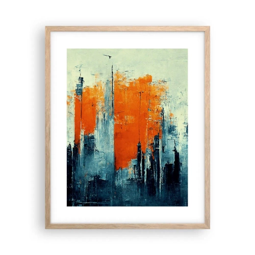 Plagát v ráme zo svetlého duba - Moderná krajina - 40x50 cm