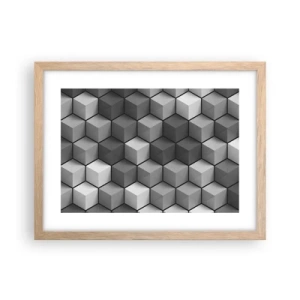 Plagát v ráme zo svetlého duba - Kubistické puzzle - 40x30 cm