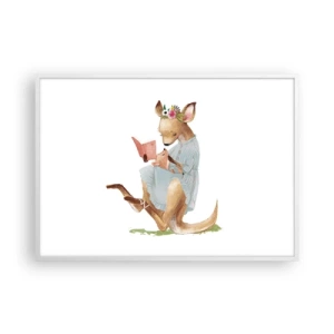 Plagát v bielom ráme - Prečítaj mi, mama - 100x70 cm