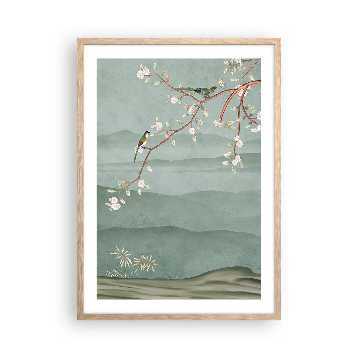 Plagát v ráme zo svetlého duba - Jar je tu - 50x70 cm