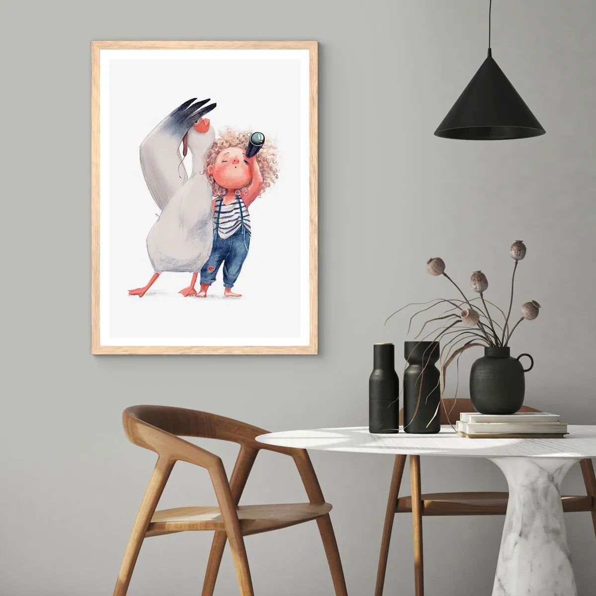 Plagát v ráme zo svetlého duba - Plán na skvelú cestu - 50x70 cm