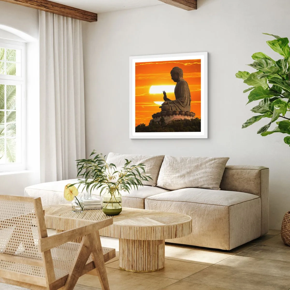 Plagát v bielom ráme - Bez strachu zo sveta - 40x40 cm