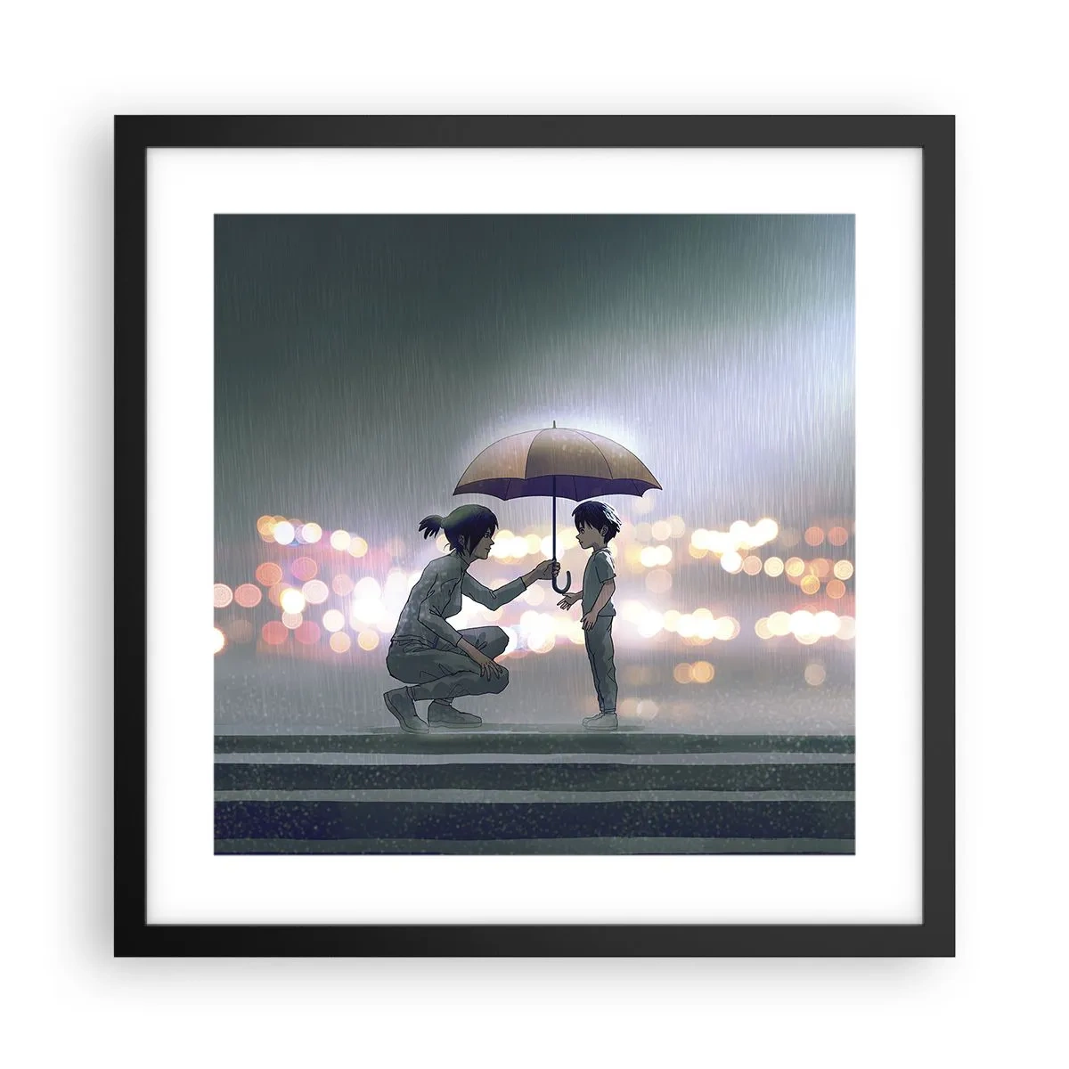 Plagát v čiernom ráme - A všetko je v poriadku - 40x40 cm
