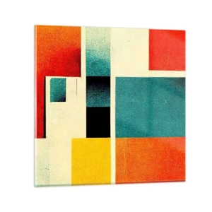 Obraz na skle - Geometrická abstrakcia – dobrá energia - 30x30 cm