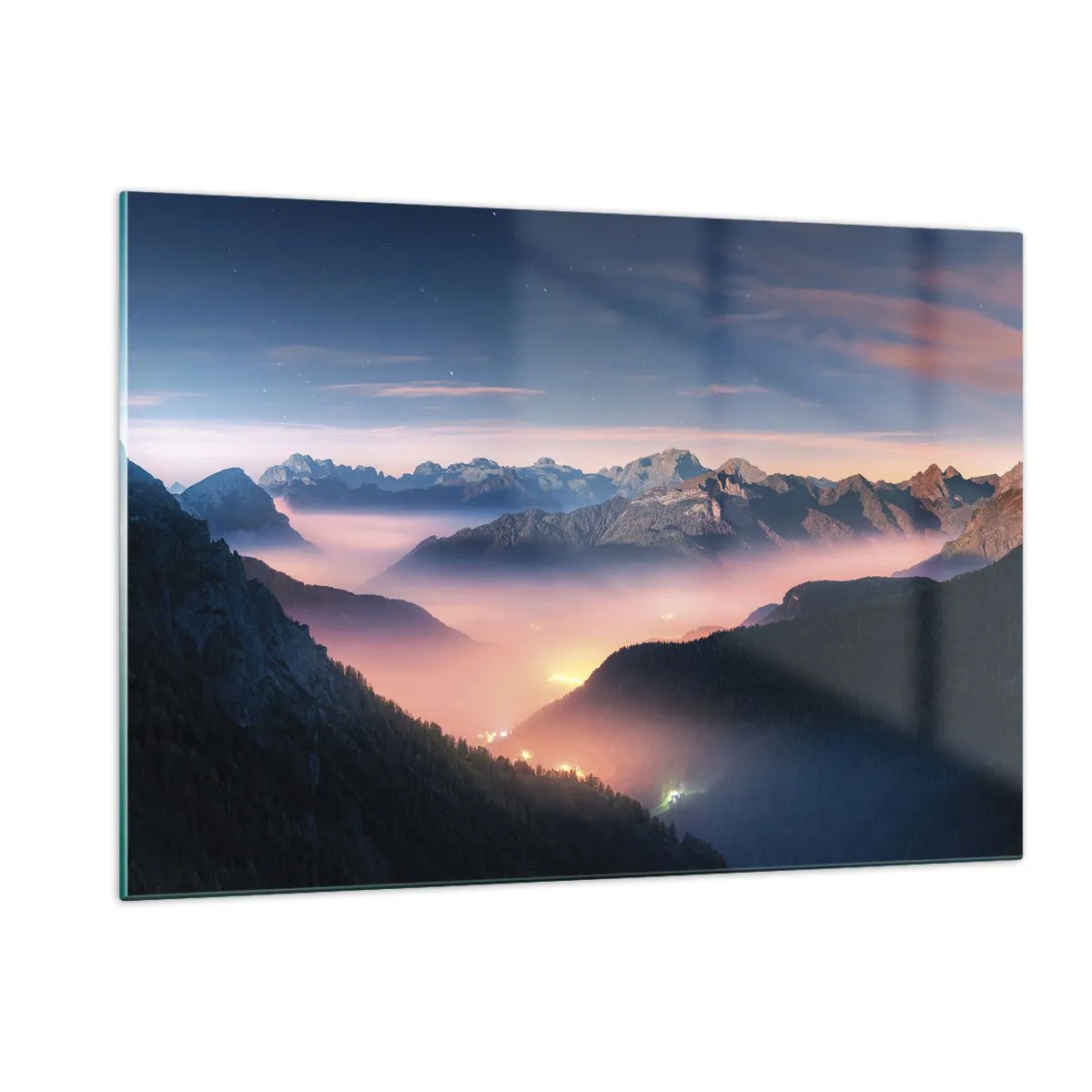 Obraz na skle - Svetlo v údoliach - 120x80 cm