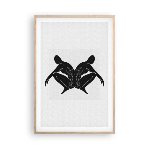 Plagát v ráme zo svetlého duba - Spoločná duša - 61x91 cm