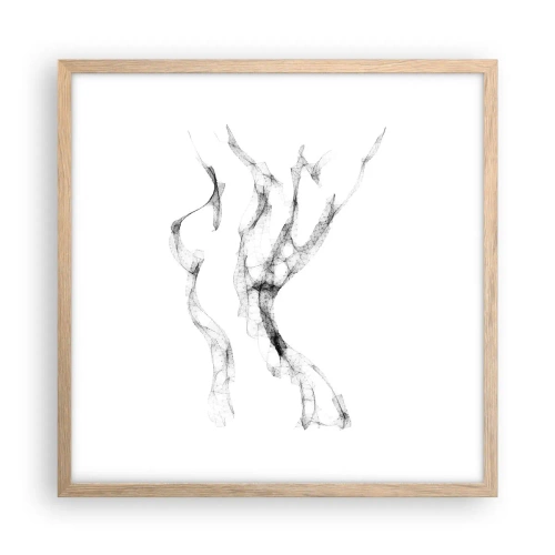 Plagát v ráme zo svetlého duba - Krásna a silná - 50x50 cm