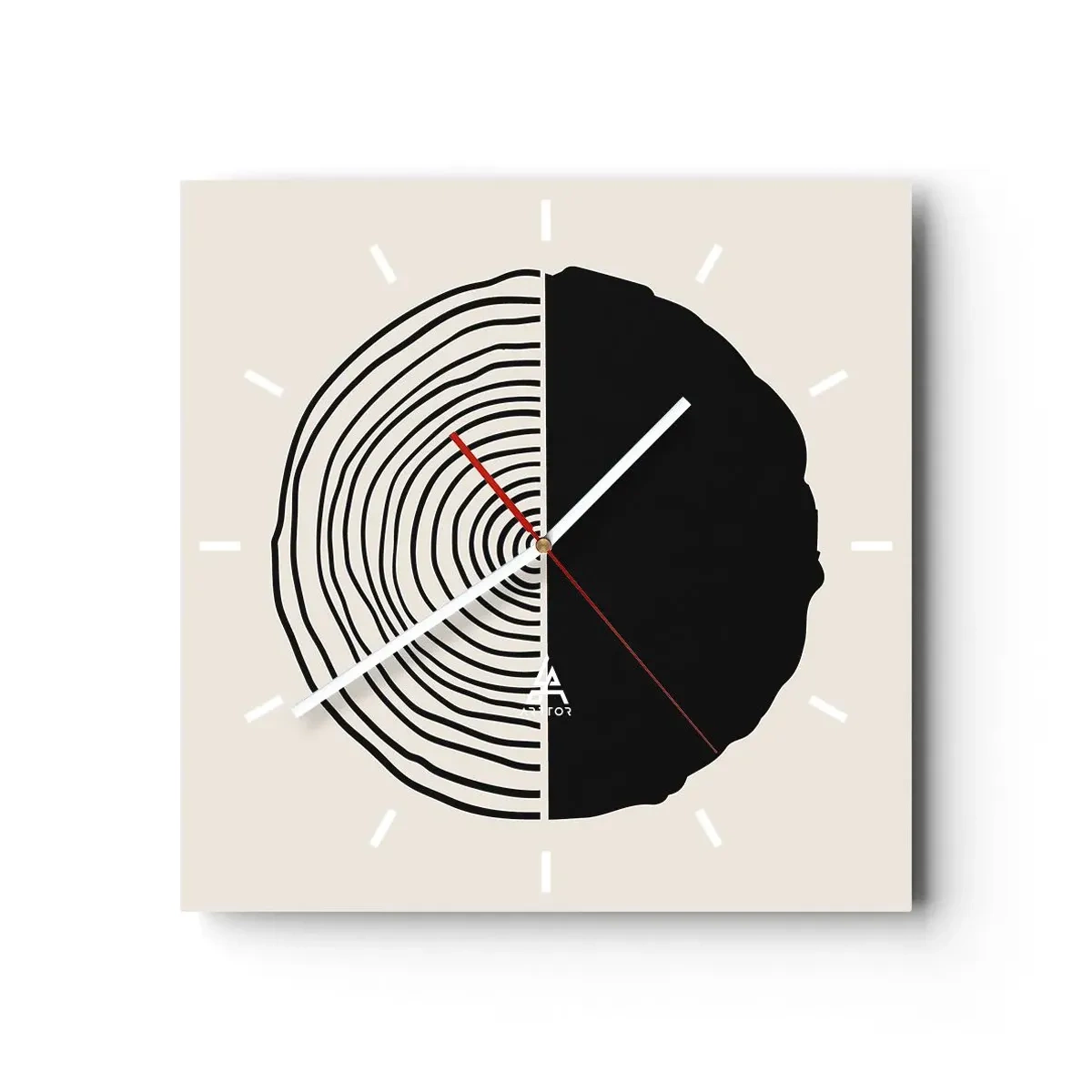 Nástenné hodiny - Pol na pol - 30x30 cm
