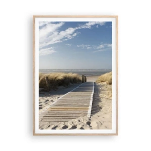 Plagát v ráme zo svetlého duba - Za dunou, v šumení trávy - 70x100 cm