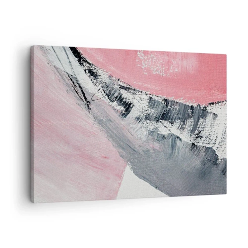 Obraz na plátne - Abstraktná kompozícia v odtieňoch ružovej a sivej. - 70x50cm - Zladená kompozícia - Moderná nástenná dekorácia do obývacej izby a spálne ARTTOR