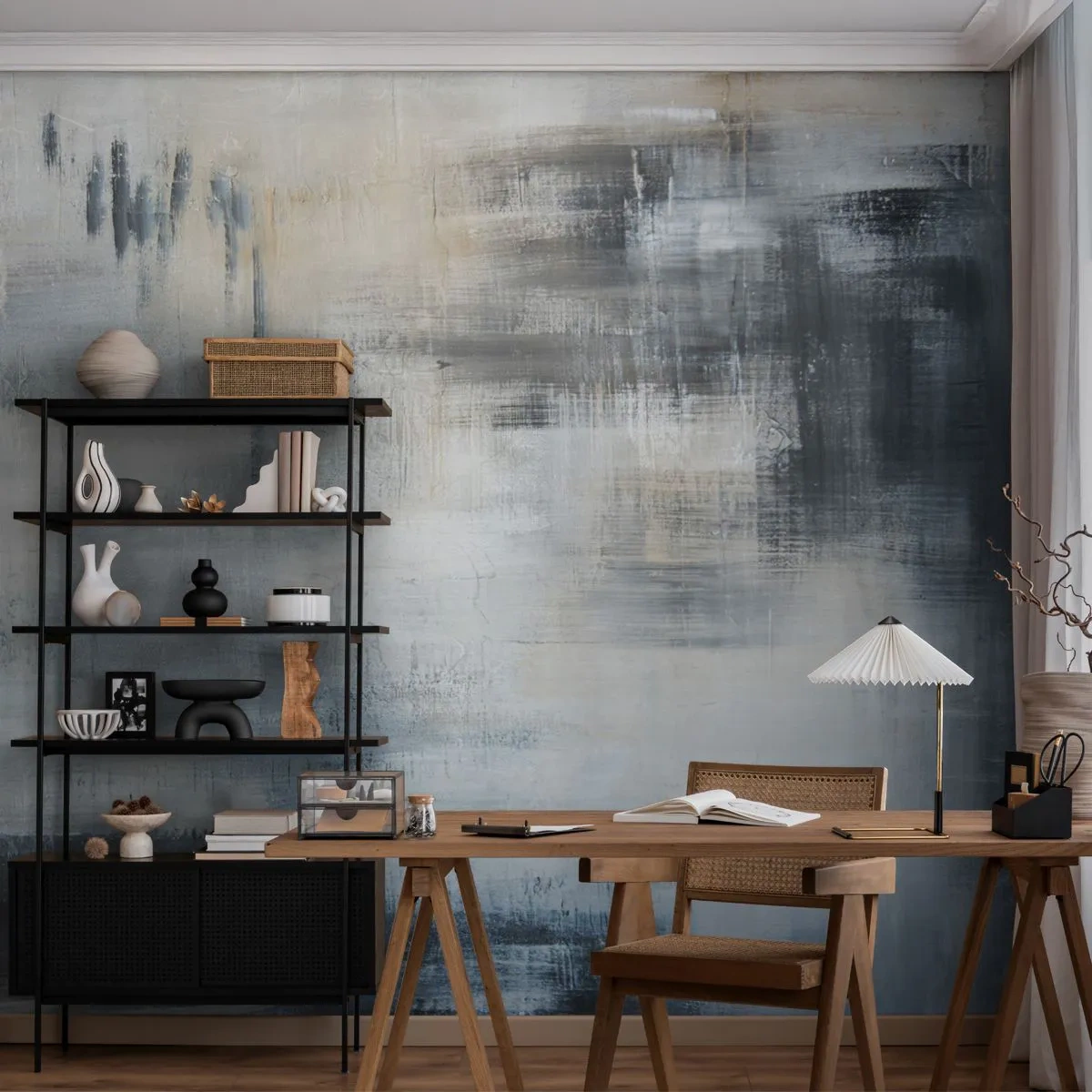 Fototapeta Premium Canvas - Za závojom modrej - Kus, Abstrakcia, Priemyselný - 250x175 cm