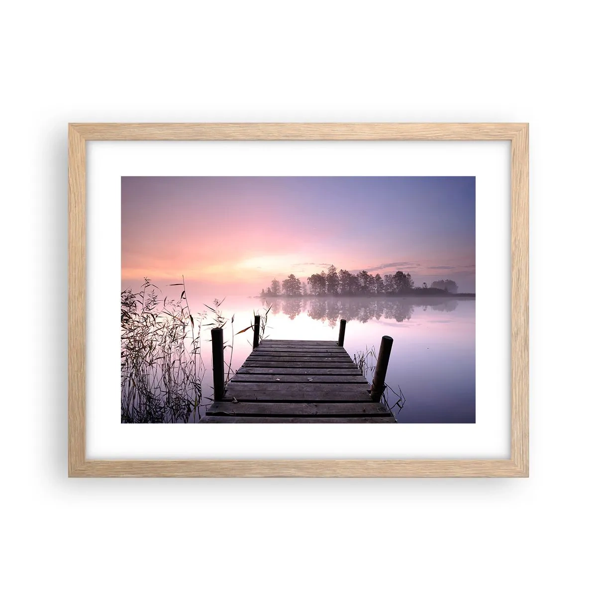 Plagát v ráme zo svetlého duba - Z ľaliovej hmly… - 40x30 cm