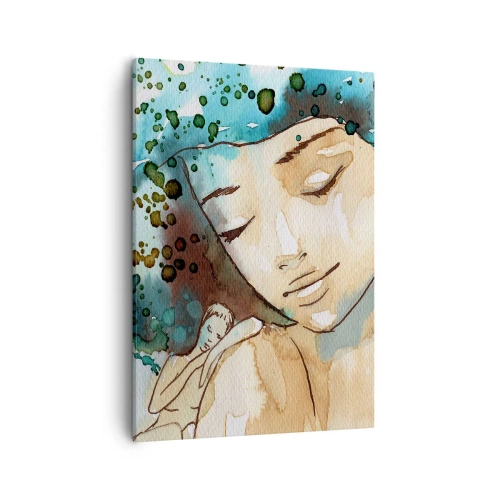 Obraz na plátne - Lady in blue - 50x70 cm