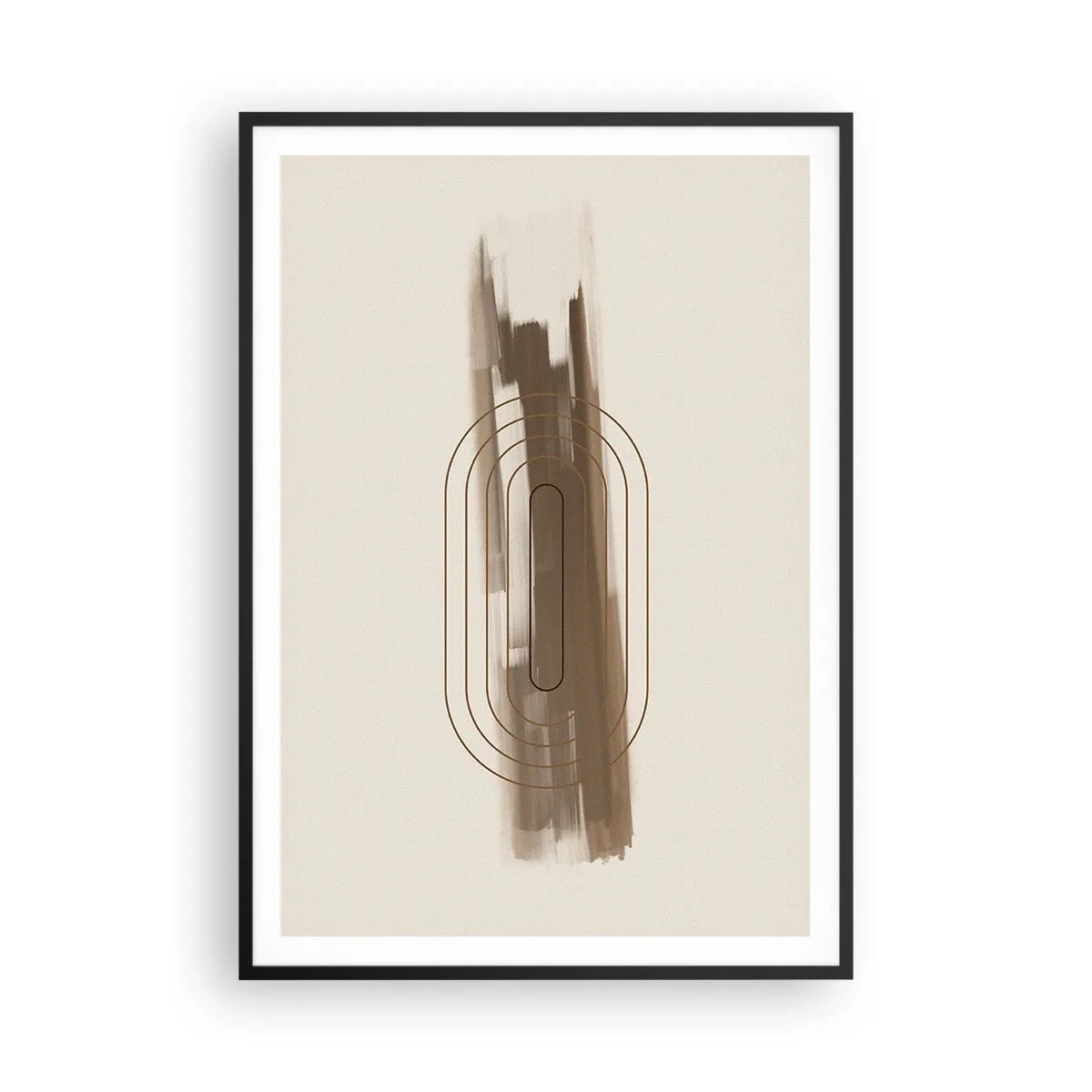 Plagát v čiernom ráme - Závan šedej - 70x100 cm