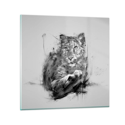 Obraz na skle - Áno, pozorne počúvam - 70x70 cm