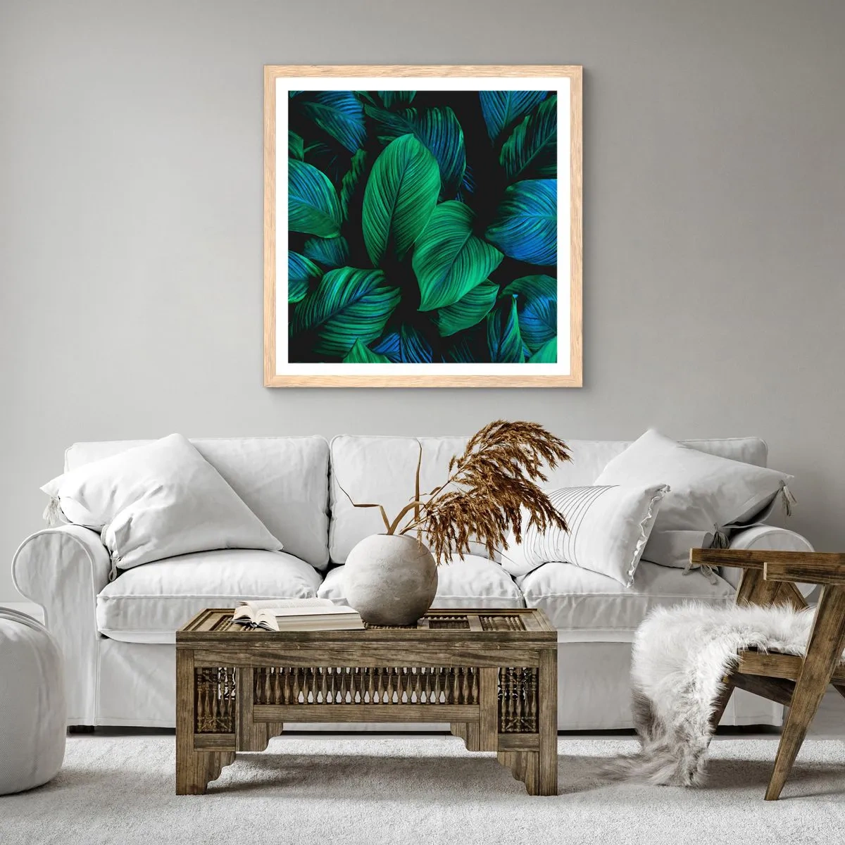 Plagát v ráme zo svetlého duba - V zelenom dave - 60x60 cm