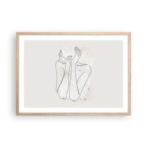 Plagát v ráme zo svetlého duba - Zasnený okamih - 70x50 cm