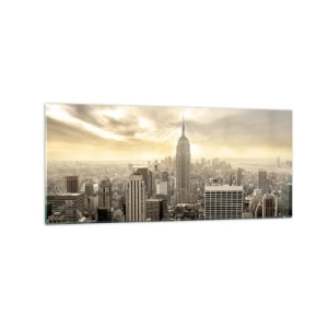Obraz na skle - New York utkaný zo šedej - 120x50 cm