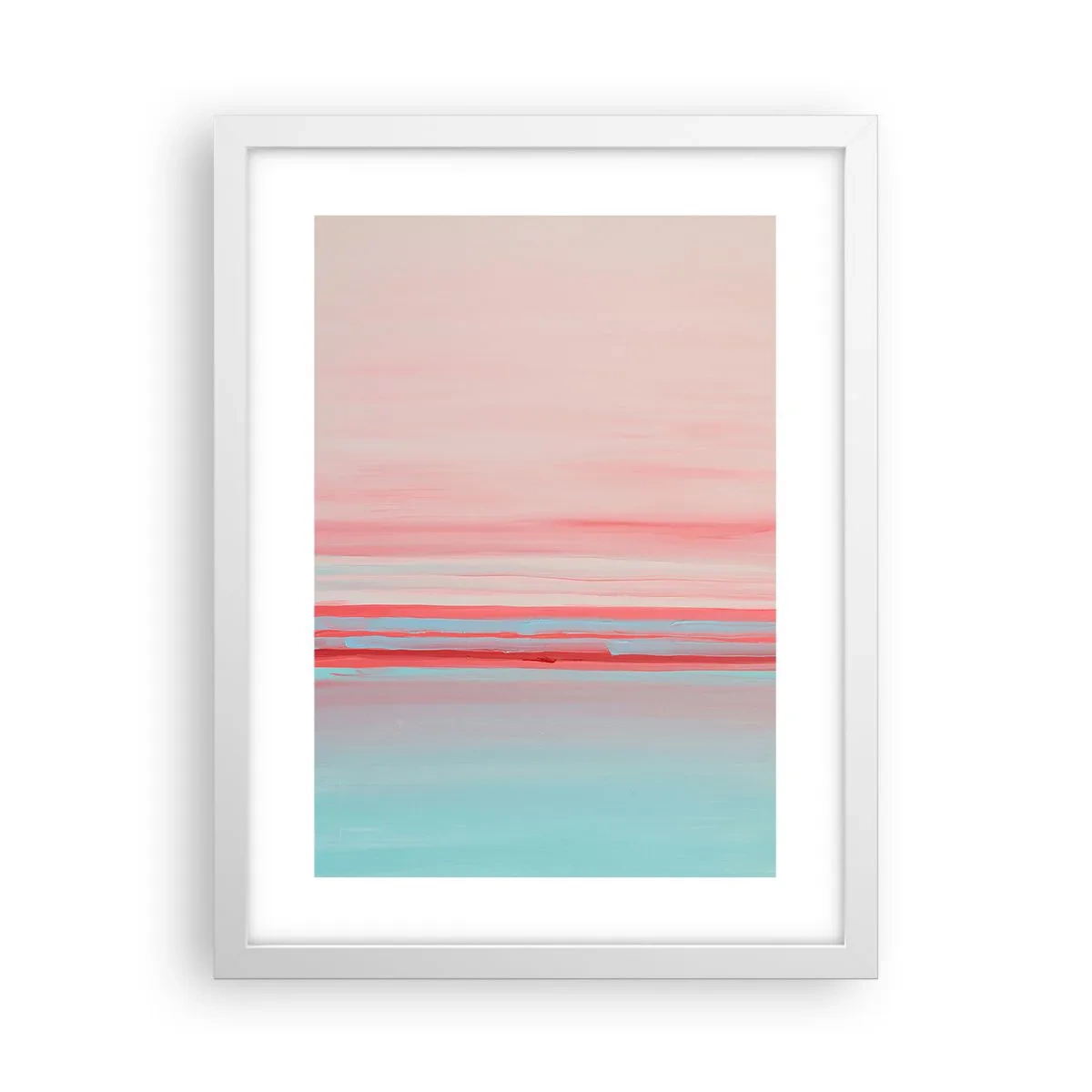 Plagát v bielom ráme - Abstrakcia za úsvitu - 30x40 cm