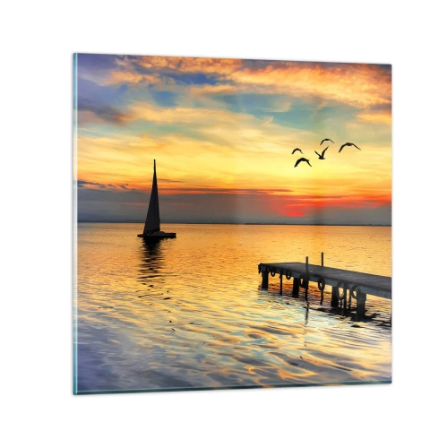 Obraz na skle - Večerné návraty - 30x30 cm