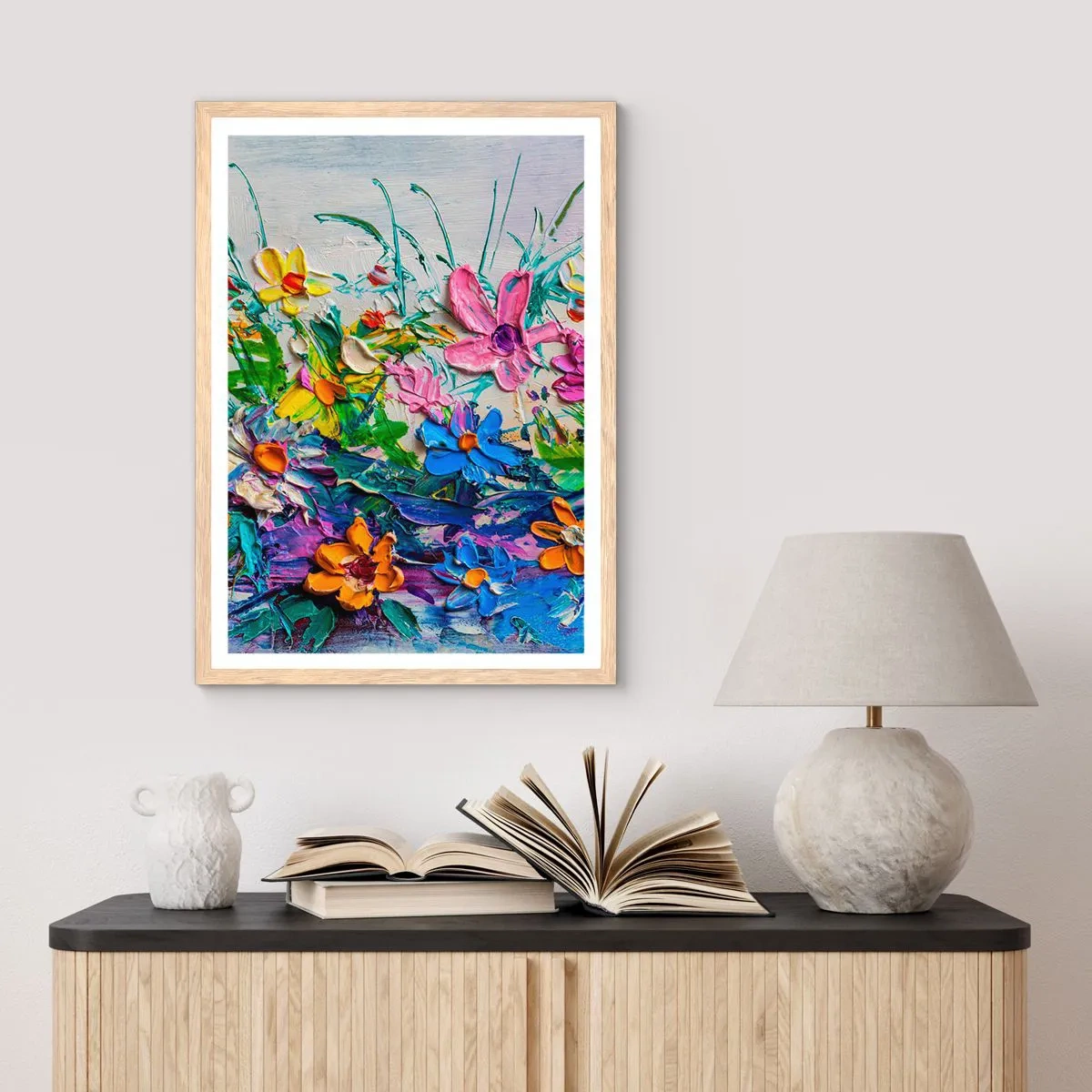 Plagát v ráme zo svetlého duba - Vôbec nie zátišie - 70x100 cm