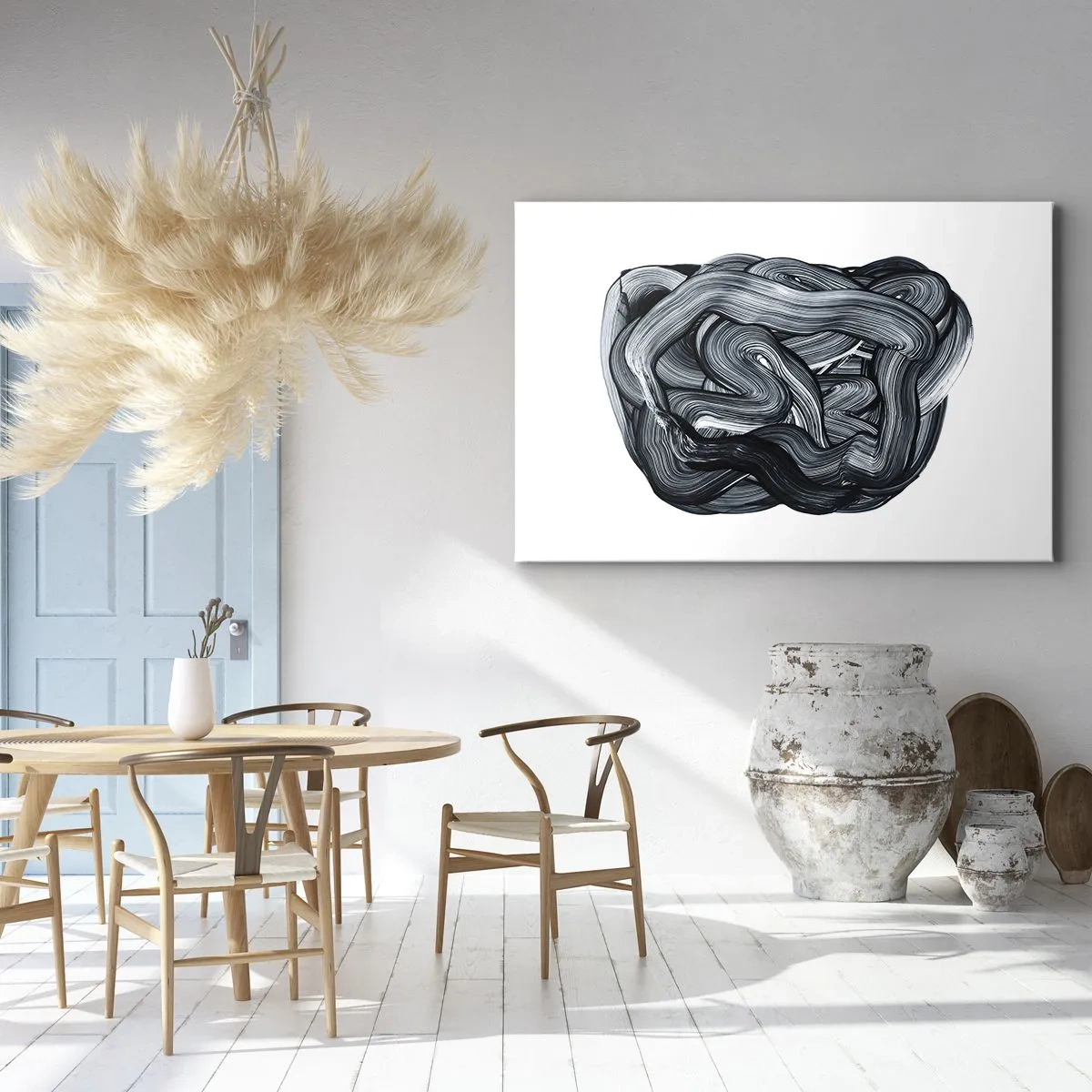 Obraz na plátne - Abstraktná kompozícia v odtieňoch sivej - 70x50cm - Nie je to tak jednoduché - Moderná nástenná dekorácia do obývacej izby a spálne ARTTOR