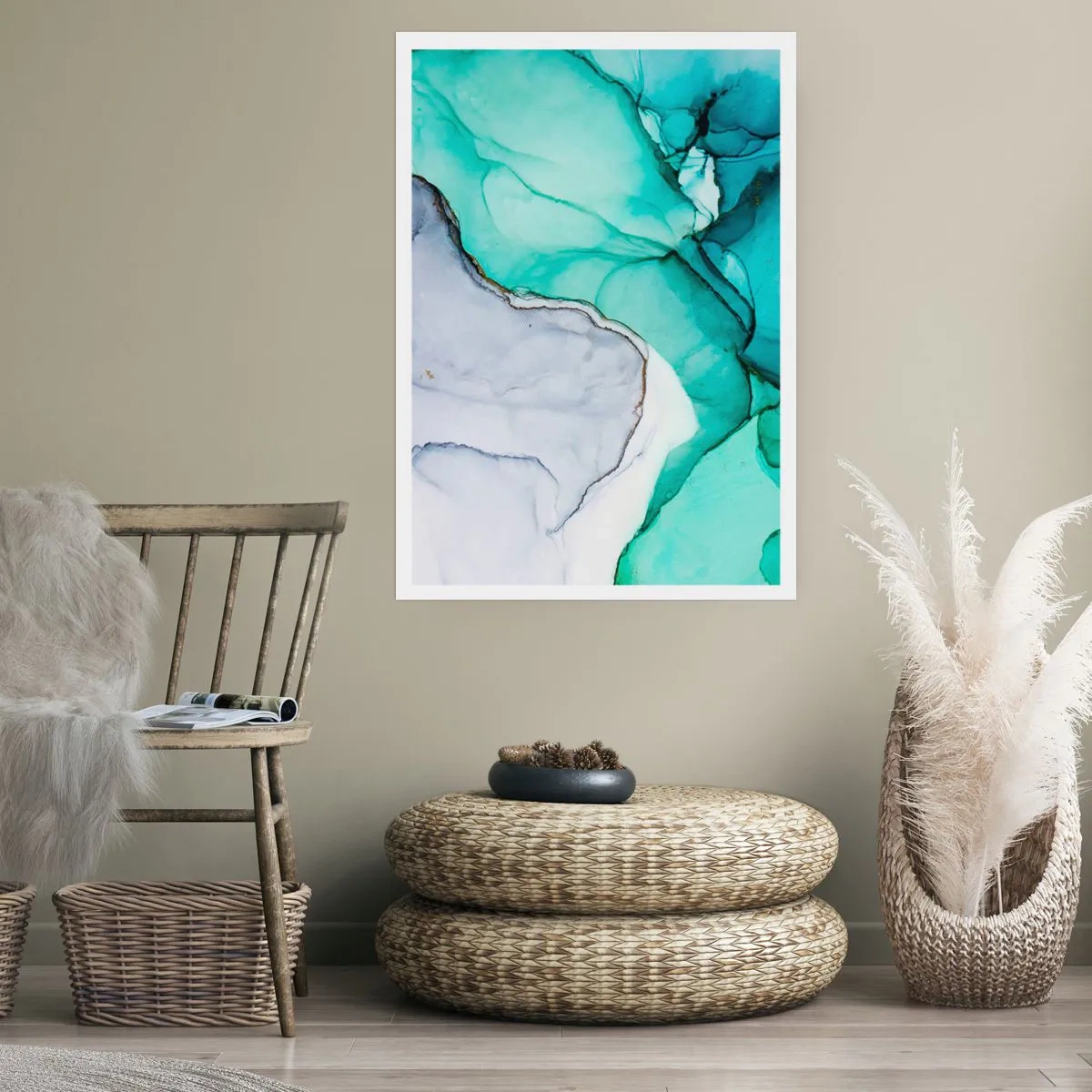 Plagát - Štúdia v tyrkysovej - 70x100 cm