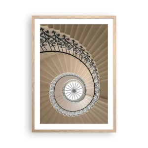Plagát v ráme zo svetlého duba - Vnútri mušle - 50x70 cm