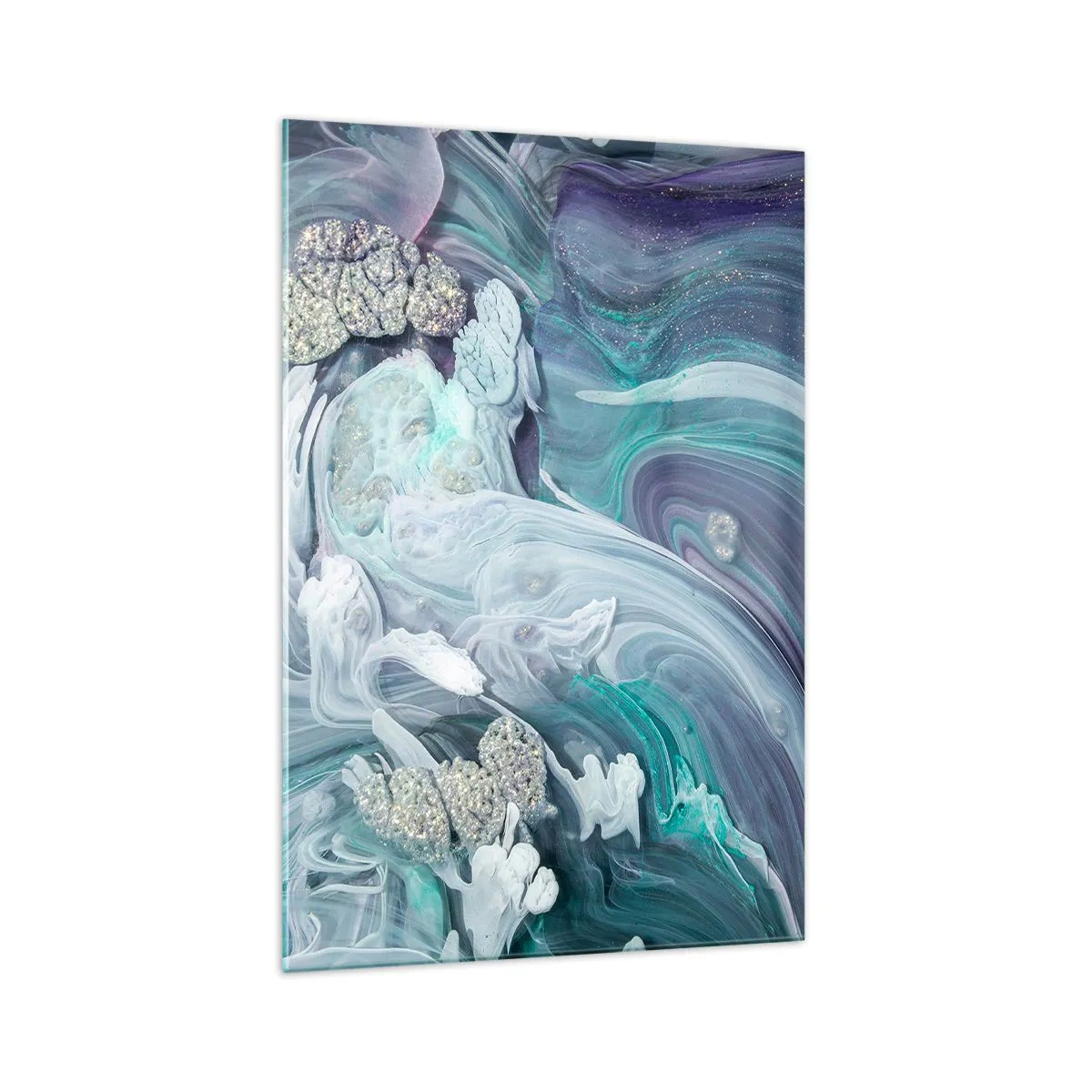 Obraz na skle - Prúdy modrej - 70x100 cm