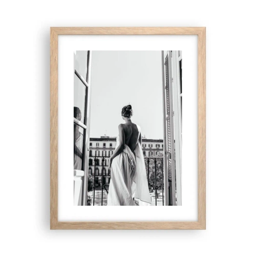 Plagát v ráme zo svetlého duba - Prebudenie zmyslov - 30x40 cm