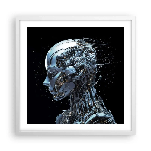 Plagát v bielom ráme - Technológia je žena - 50x50 cm
