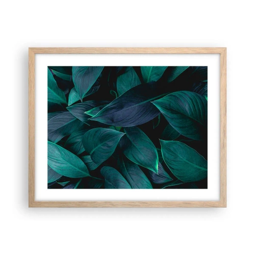 Plagát v ráme zo svetlého duba - Zeleň sama o sebe - 50x40 cm