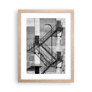 Plagát v ráme zo svetlého duba - Industriálny štýl - 30x40 cm