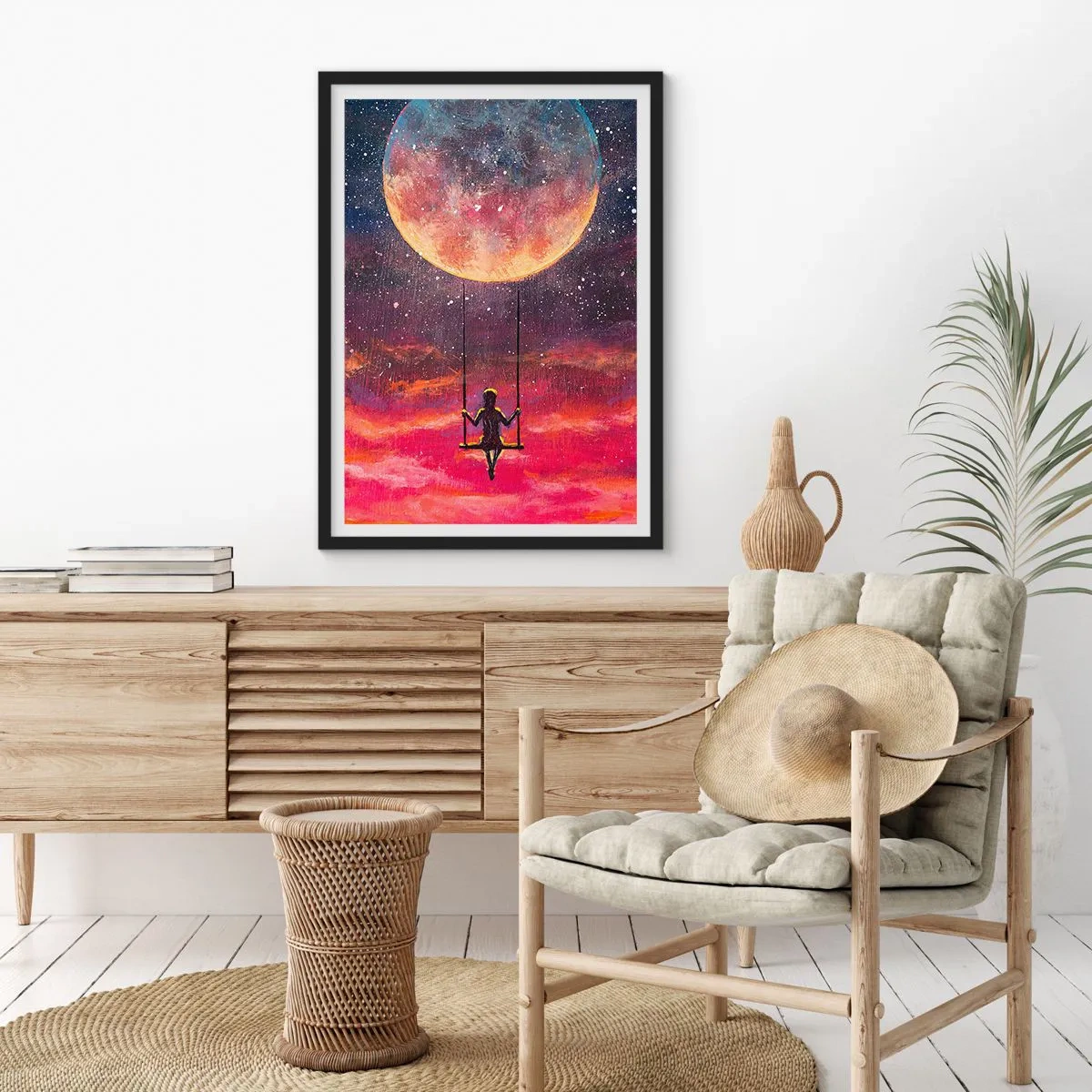 Plagát v čiernom ráme - Stavať si vzdušné zámky - 61x91 cm