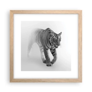 Plagát v ráme zo svetlého duba - Prikrčený v hmle - 30x30 cm