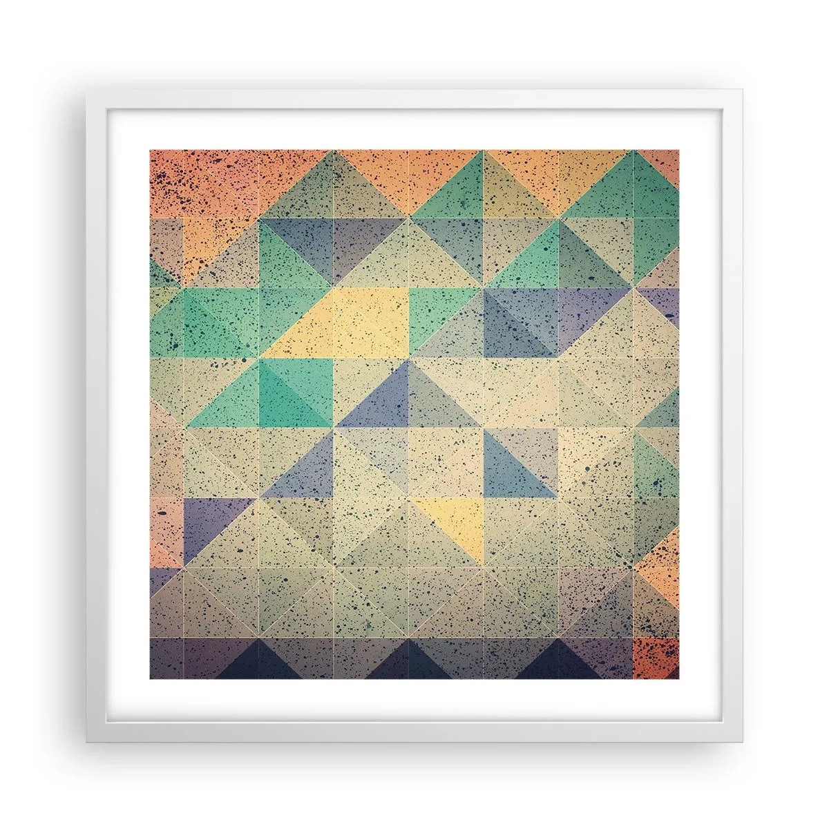 Plagát v bielom ráme - Republika trojuholníkov - 50x50 cm